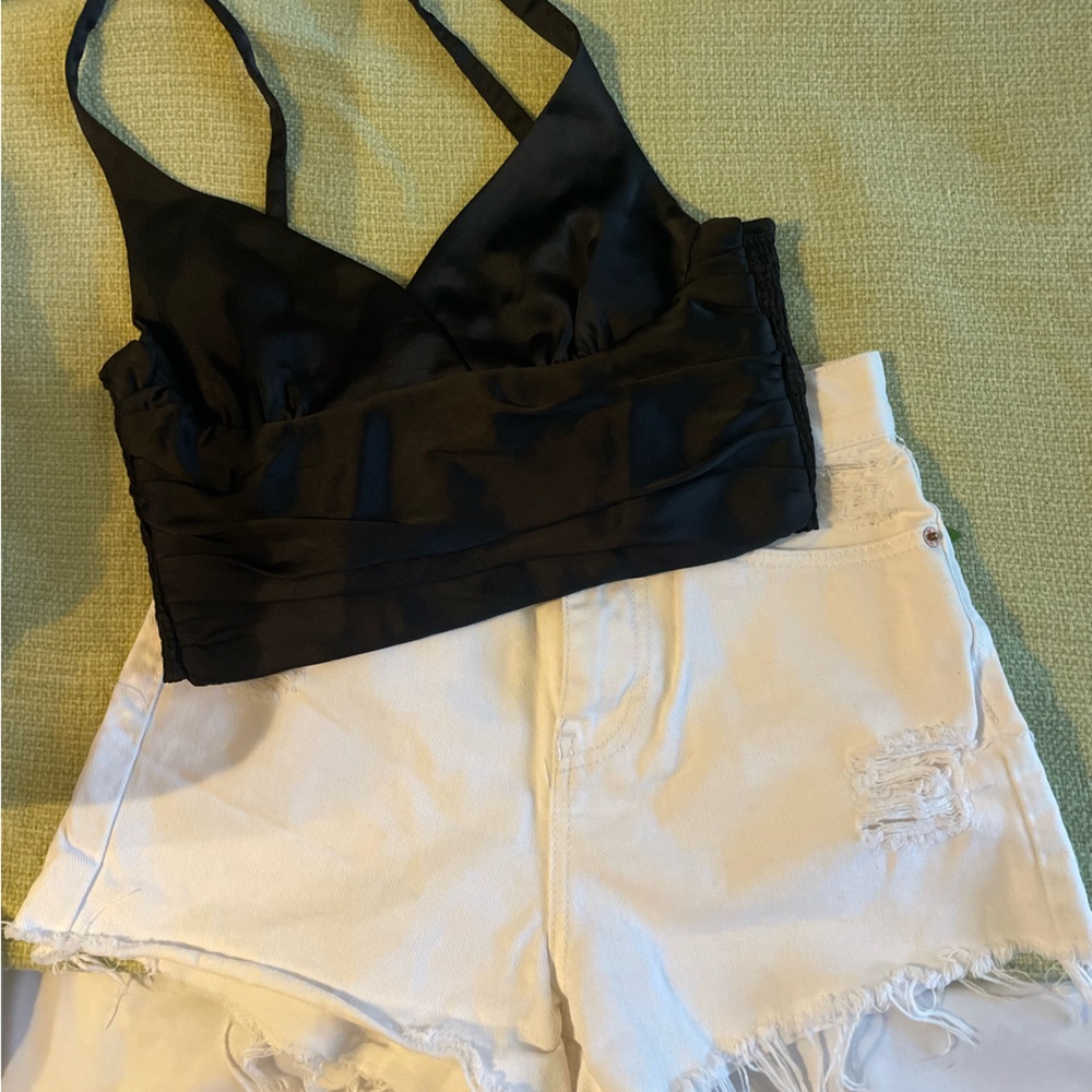 Zara Black Seamless Crop top